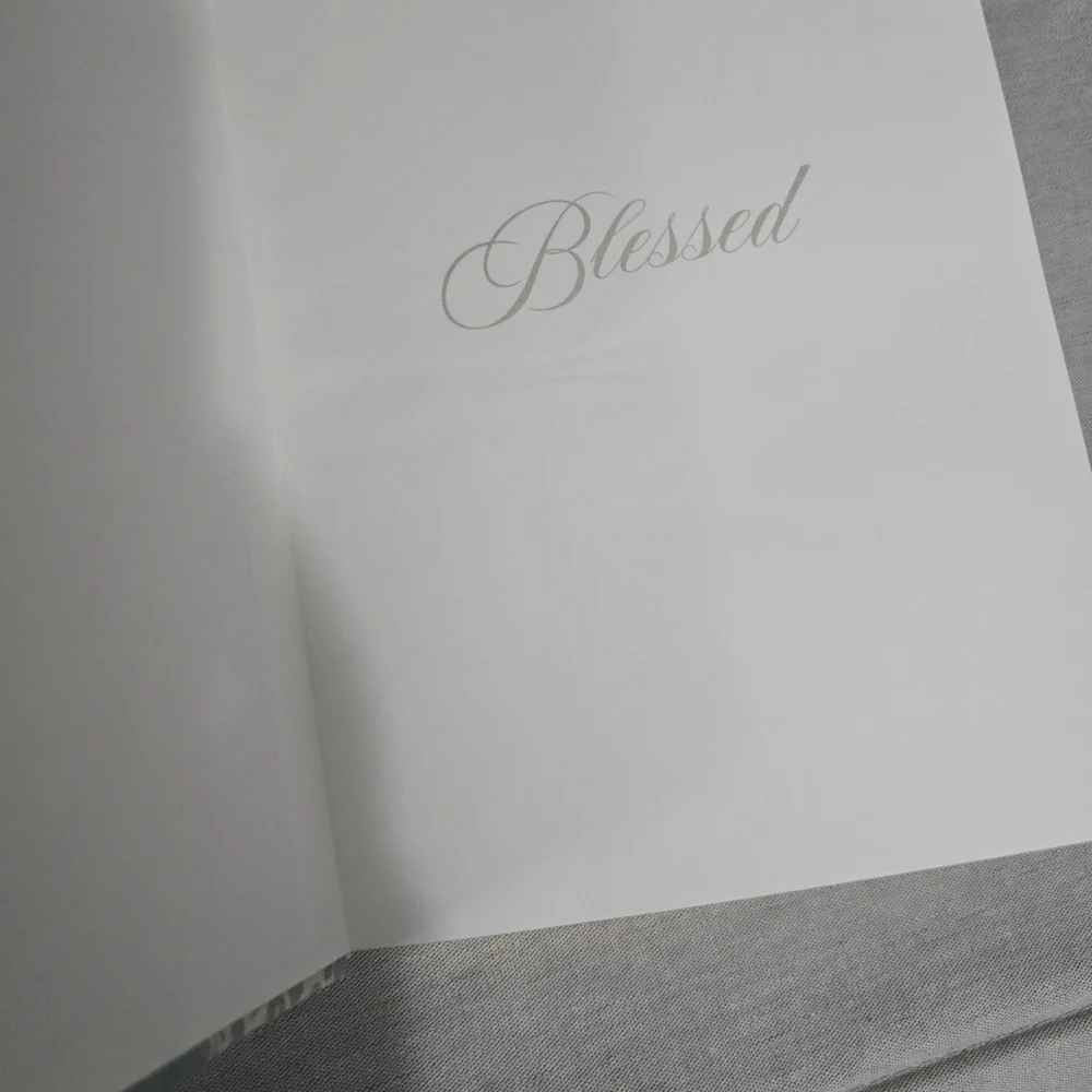 Blessed Script Light Blue Floral Hardcover Journal